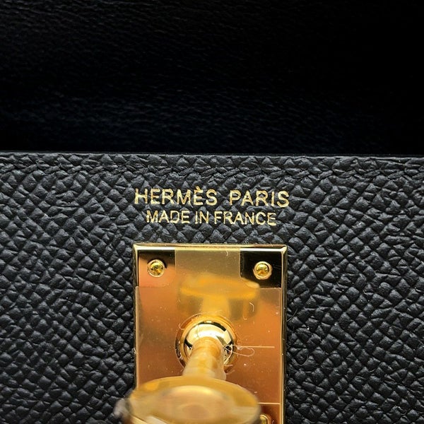 エルメス ハンドバッグ ミニケリー2 外縫い ブラック/ゴールド金具 エプソン K刻印 HERMES Kelly 2wayバッグ 黒