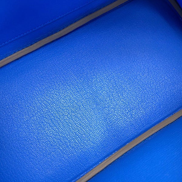 エルメス バーキン25 ヴェルソ ライム/ブルーブルーエ/シルバー金具 トリヨンノヴィーヨ Y刻印 HERMES