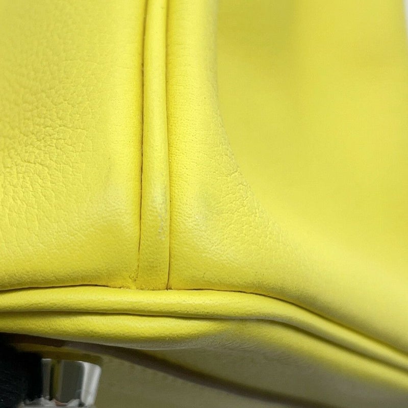 エルメス バーキン25 ヴェルソ ライム/ブルーブルーエ/シルバー金具 トリヨンノヴィーヨ Y刻印 HERMES