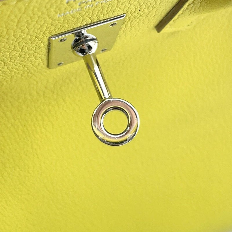 エルメス バーキン25 ヴェルソ ライム/ブルーブルーエ/シルバー金具 トリヨンノヴィーヨ Y刻印 HERMES