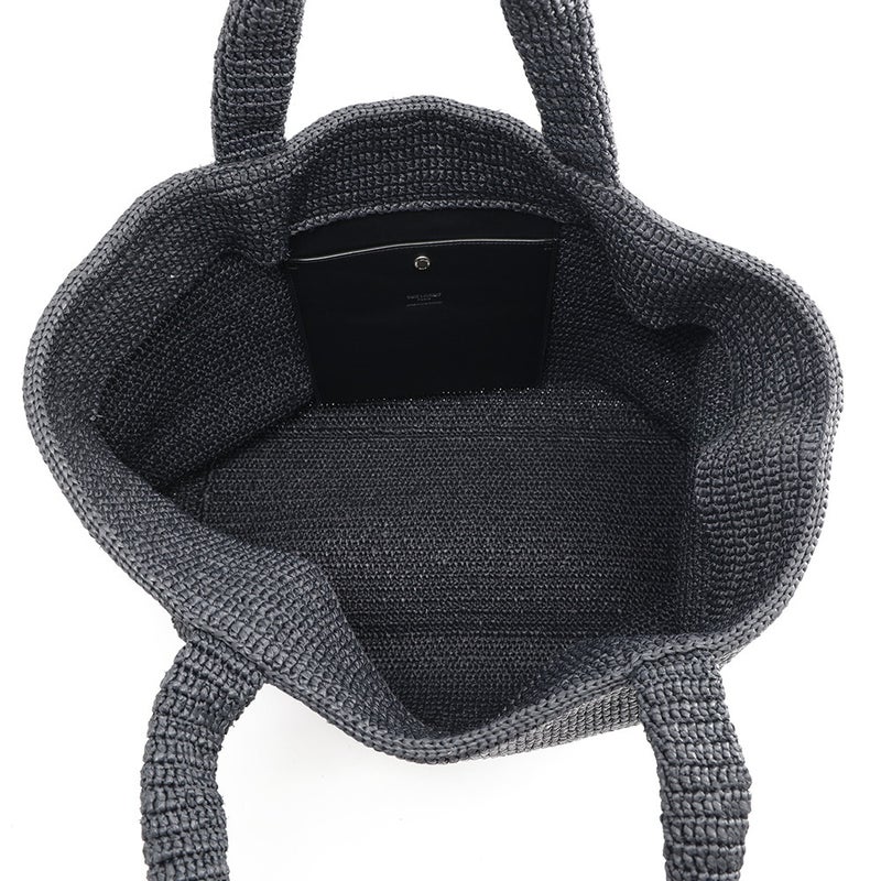 サンローランパリ トートバッグ ロゴ ラフィア 756269 SAINT LAURENT PARIS バッグ 黒