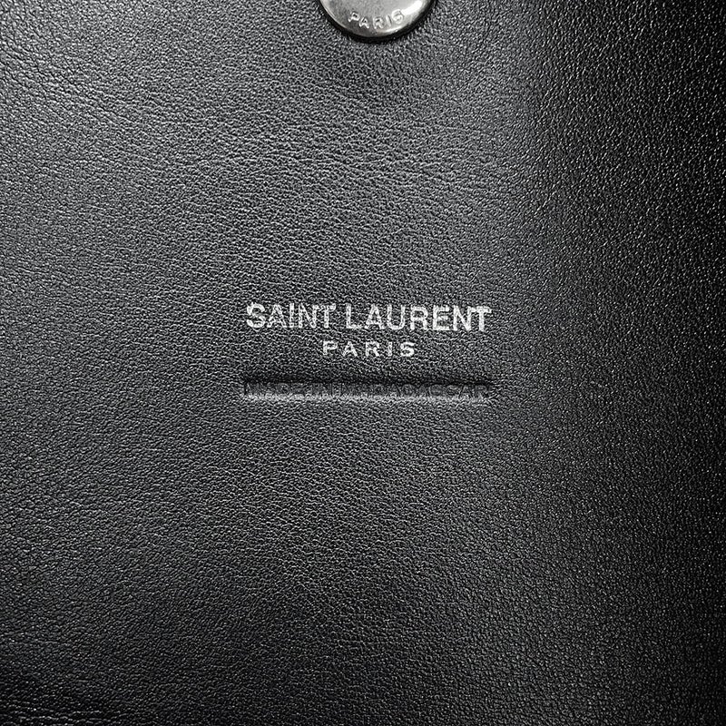 サンローランパリ トートバッグ ロゴ ラフィア 756269 SAINT LAURENT PARIS バッグ 黒