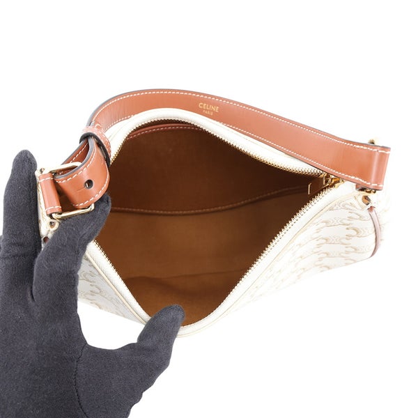 セリーヌ ショルダーバッグ トリオンフ アヴァ PVC レザー 193952 CELINE ワンショルダーバッグ 白
