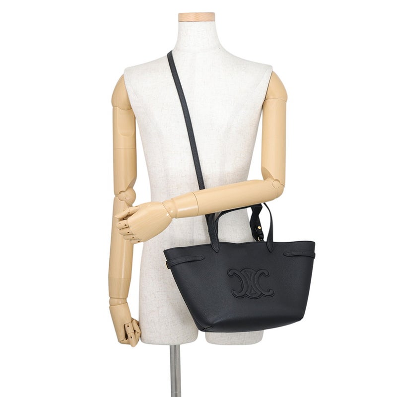 セリーヌ ハンドバッグ ミニ カバ アナイス キュイル トリオンフ 121743ENY CELINE 2wayショルダーバッグ 黒