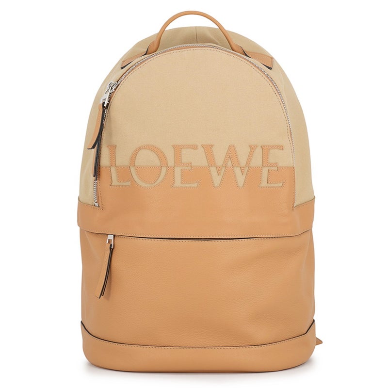 ロエベ リュック ラウンド バックパック カーフレザー キャンバス B314278X01 LOEWE バッグ ベージュ