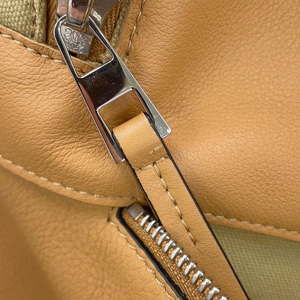 ロエベ リュック ラウンド バックパック カーフレザー キャンバス B314278X01 LOEWE バッグ ベージュ