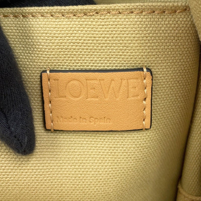 ロエベ リュック ラウンド バックパック カーフレザー キャンバス B314278X01 LOEWE バッグ ベージュ