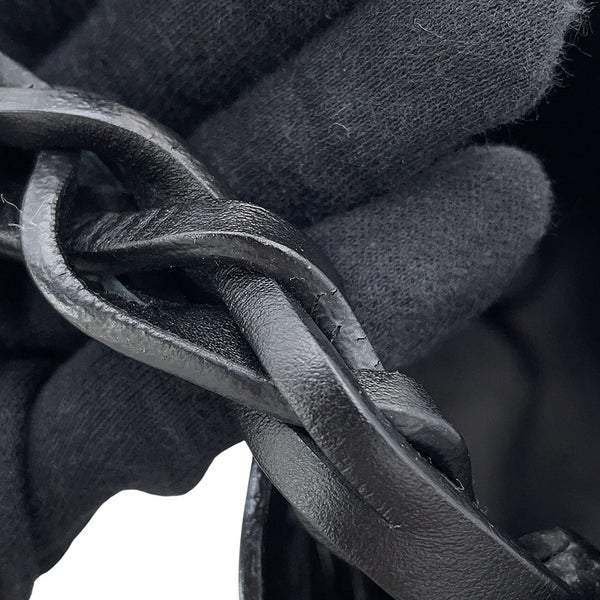 プラダ ショルダーバッグ 編み込み レザー 1BE049 PRADA 黒