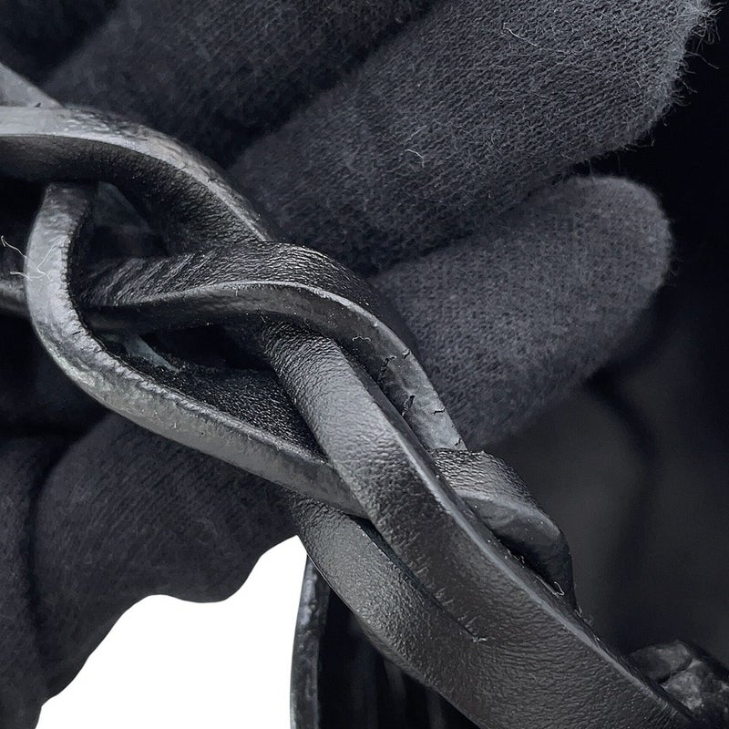 プラダ ショルダーバッグ 編み込み レザー 1BE049 PRADA 黒