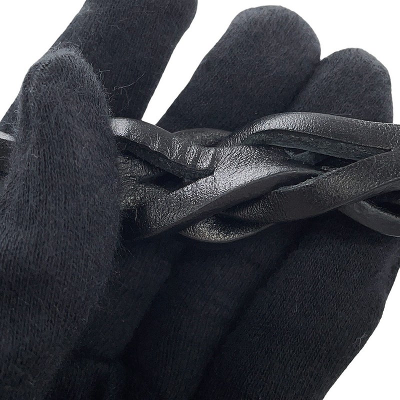 プラダ ショルダーバッグ 編み込み レザー 1BE049 PRADA 黒