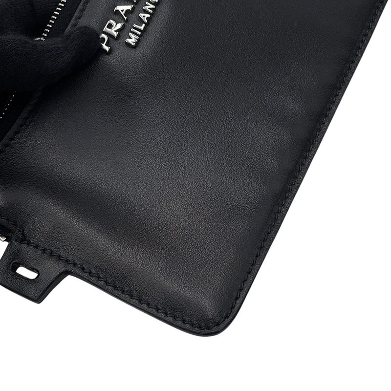 プラダ ショルダーバッグ 編み込み レザー 1BE049 PRADA 黒