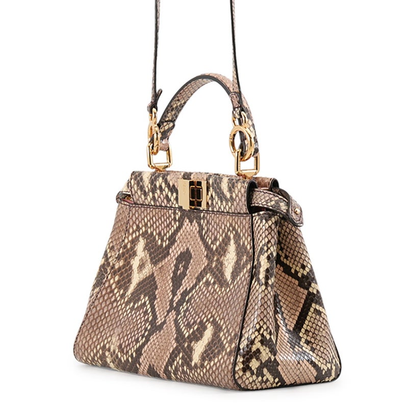 フェンディ ハンドバッグ ミニ ピーカブー パイソン 8BN244 FENDI バッグ 2wayショルダーバッグ
