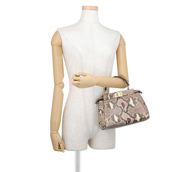 フェンディ ハンドバッグ ミニ ピーカブー パイソン 8BN244 FENDI バッグ 2wayショルダーバッグ