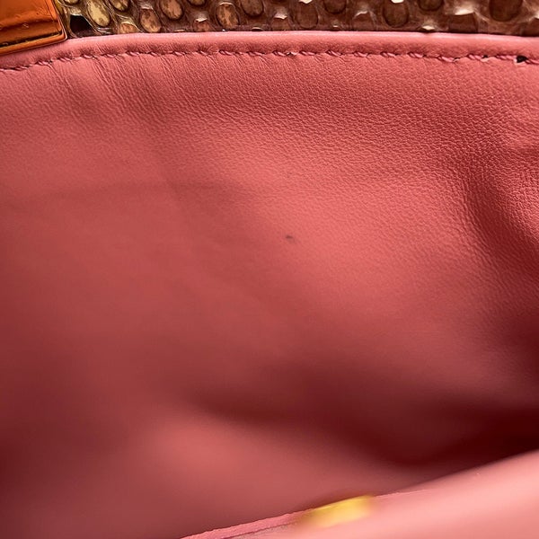 フェンディ ハンドバッグ ミニ ピーカブー パイソン 8BN244 FENDI バッグ 2wayショルダーバッグ