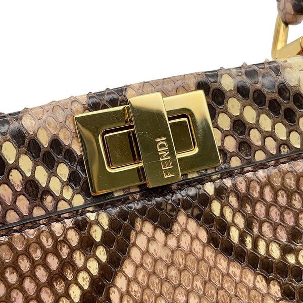 フェンディ ハンドバッグ ミニ ピーカブー パイソン 8BN244 FENDI バッグ 2wayショルダーバッグ