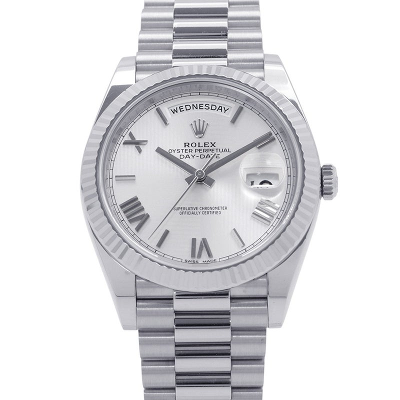 ロレックス デイデイト 18KWG 228239 ROLEX 腕時計 シルバー/クワドラントモチーフ文字盤