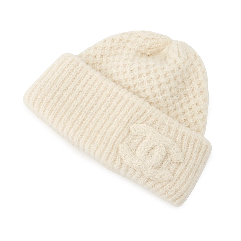 シャネル ニット帽 ココマーク カシミヤ シルク AAB463 CHANEL 帽子