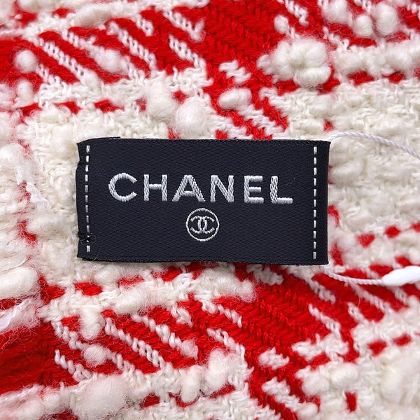 シャネル ストール ココマーク ツイード ウール AAC177 CHANEL マフラー 白