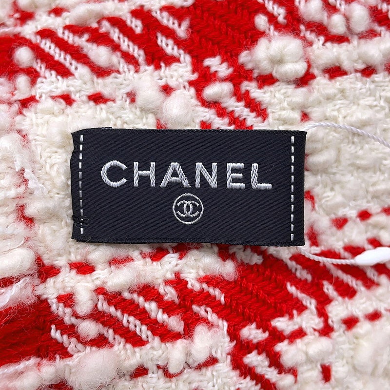 シャネル ストール ココマーク ツイード ウール AAC177 CHANEL マフラー 白