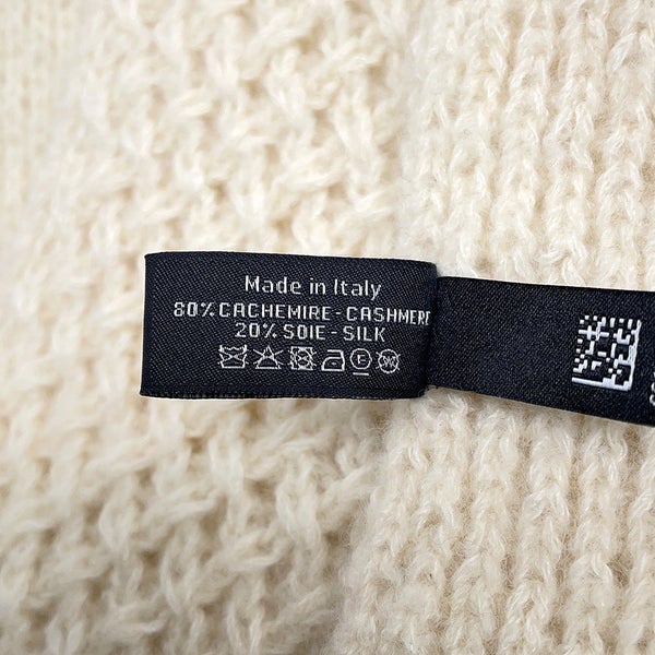 シャネル マフラー ココマーク カシミヤ シルク AAB462 CHANEL ストール 白