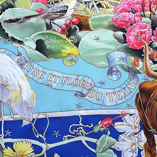 エルメス スカーフ カレ90 エクセプショナル テキサスの動植物図鑑 Faune et Flore du Texas シルク HERMES