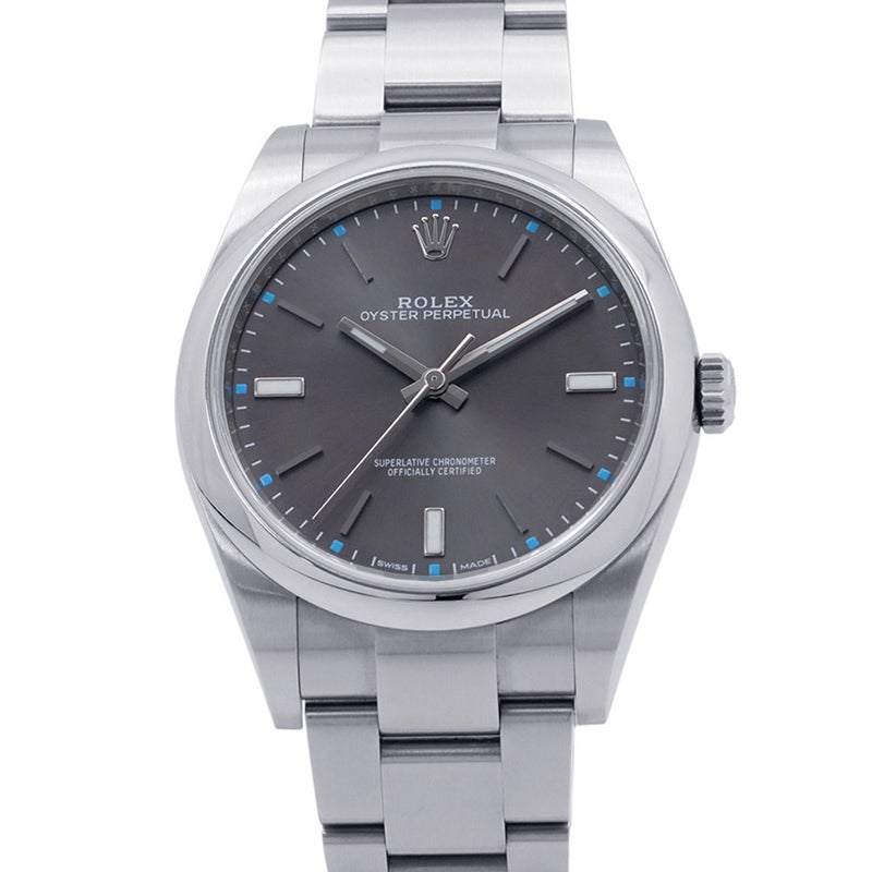 ロレックス オイスターパーペチュアル 114300 ROLEX 腕時計 ダークロジウム文字盤