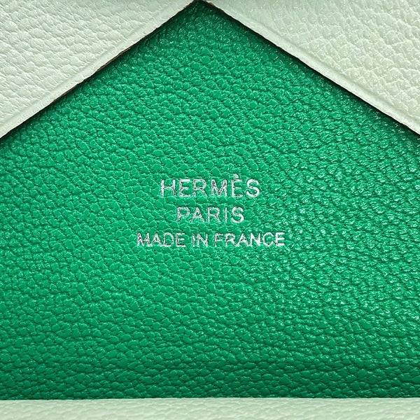 エルメス コインケース カルヴィ デュオ ヴェルソ ヴェールフィズ/ミント シルバー金具 シェブルミゾル B刻印 財布
