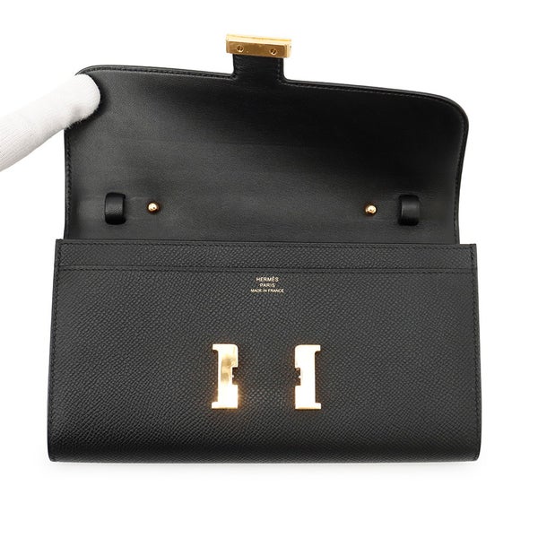 エルメス 長財布 コンスタンス トゥーゴー ロング ブラック/ゴールド金具 エプソン G刻印 HERMES 黒