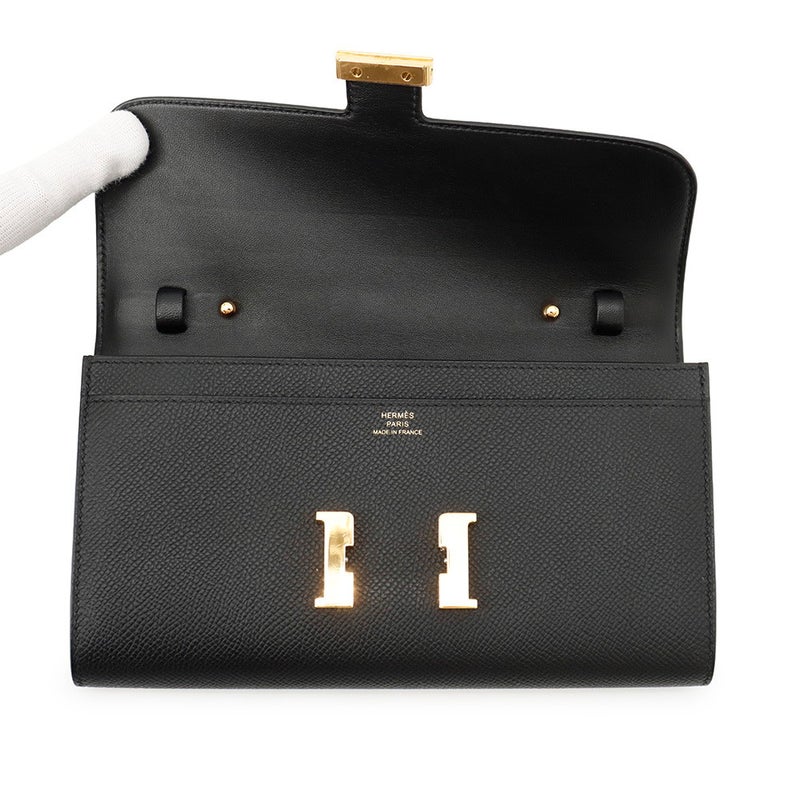 エルメス 長財布 コンスタンス トゥーゴー ロング ブラック/ゴールド金具 エプソン G刻印 HERMES 黒