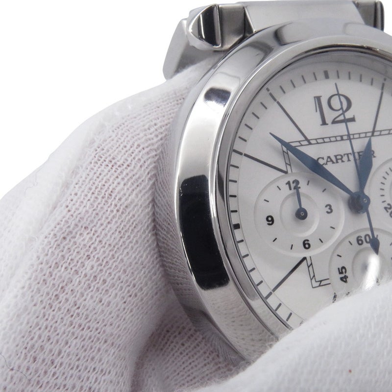 カルティエ パシャ クロノグラフ W31085M7 Cartier 腕時計 白文字盤