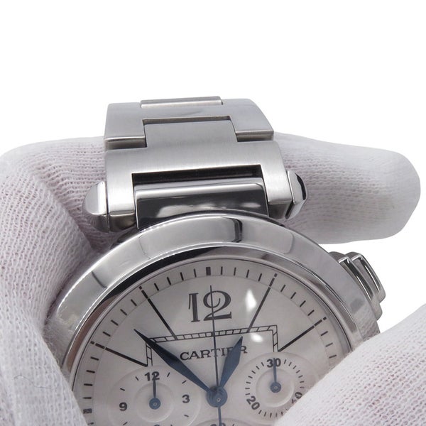 カルティエ パシャ クロノグラフ W31085M7 Cartier 腕時計 白文字盤