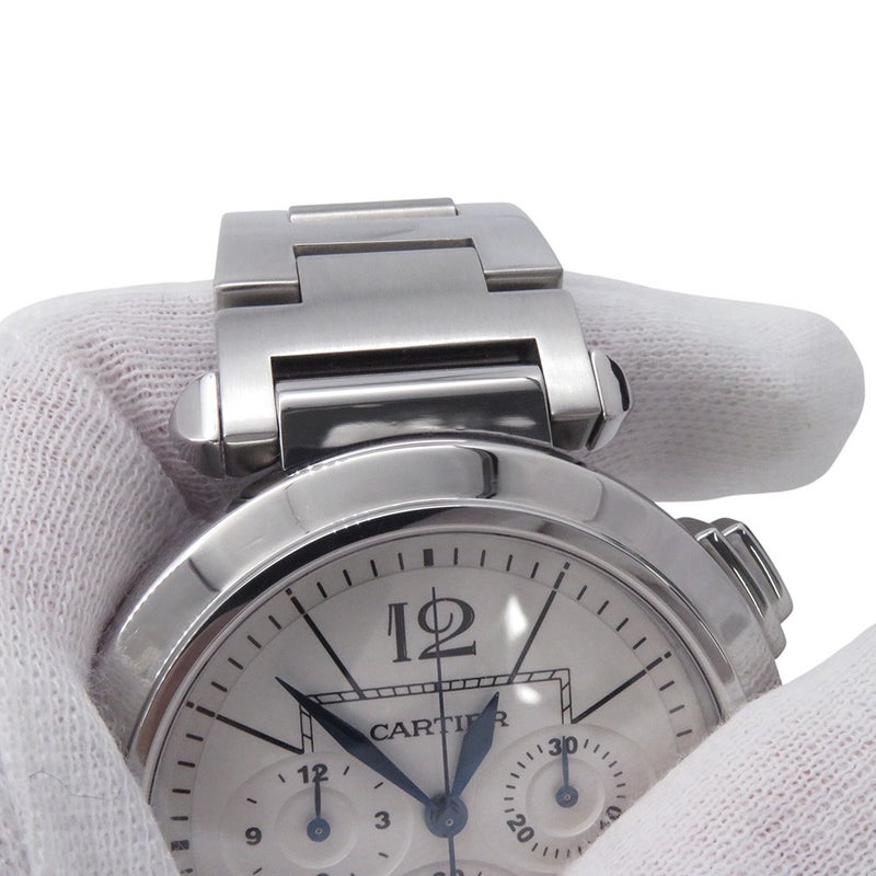 カルティエ パシャ クロノグラフ W31085M7 Cartier 腕時計 白文字盤