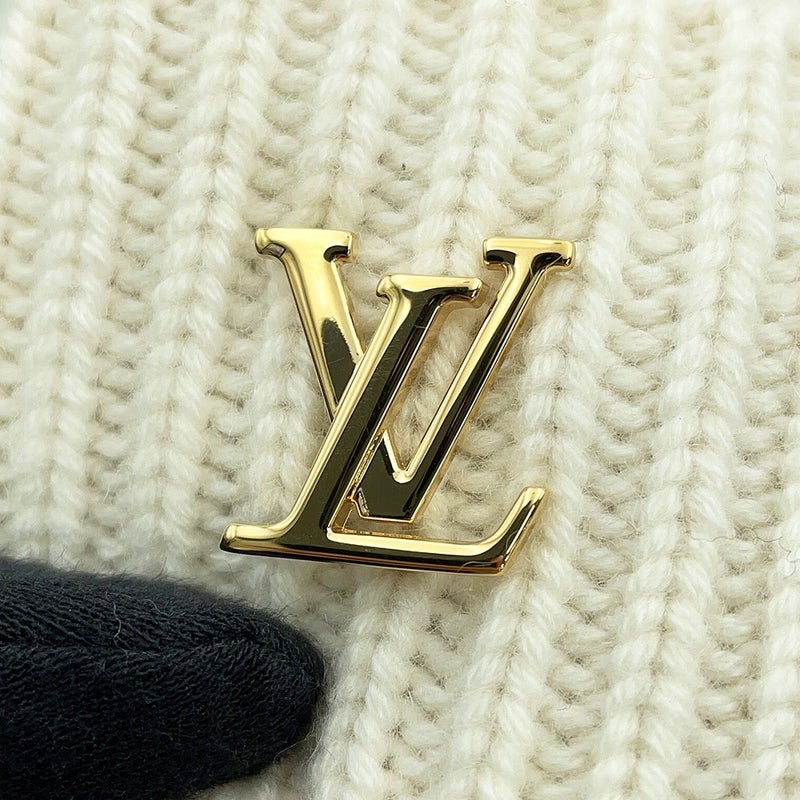 ルイヴィトン ニット帽 ビーニー・LV コールド スパーク カシミヤ フォックス M79396 LOUIS VUITTON 帽子 白