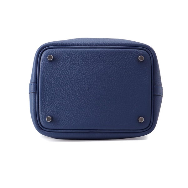 エルメス ハンドバッグ ピコタンロックPM ブルータイ/シルバー金具 トリヨンクレマンス G刻印 HERMES トートバッグ