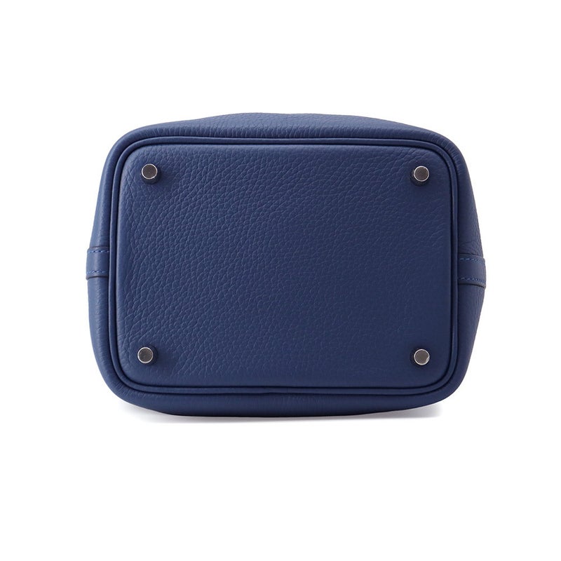 エルメス ハンドバッグ ピコタンロックPM ブルータイ/シルバー金具 トリヨンクレマンス G刻印 HERMES トートバッグ
