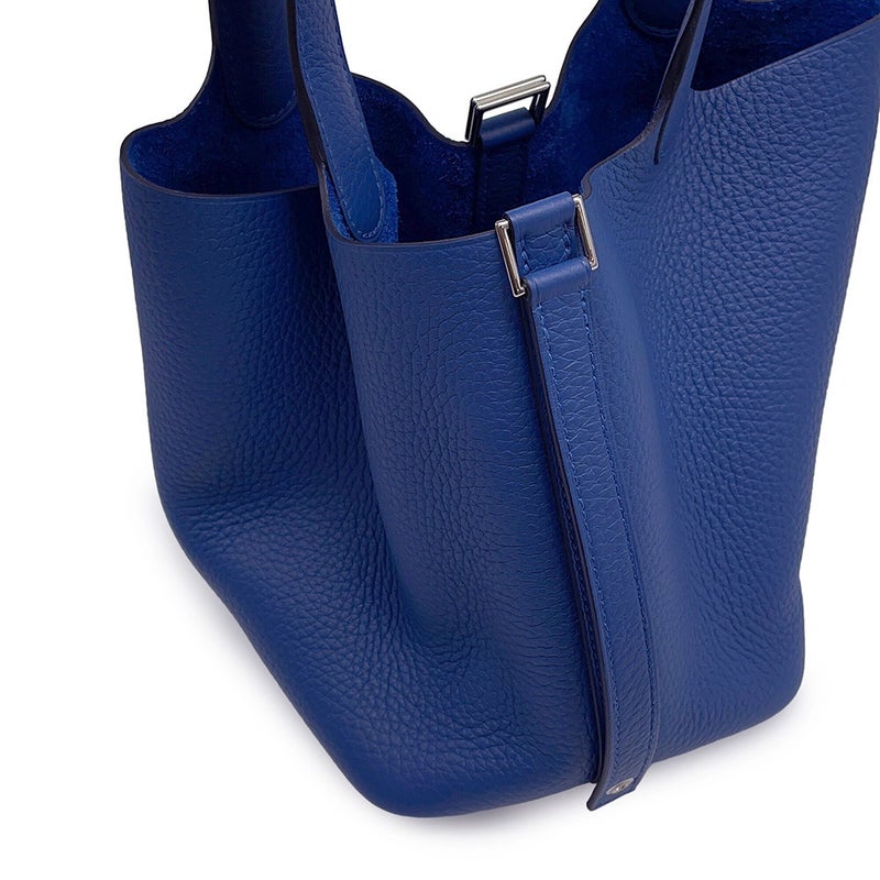 エルメス ハンドバッグ ピコタンロックPM ブルータイ/シルバー金具 トリヨンクレマンス G刻印 HERMES トートバッグ