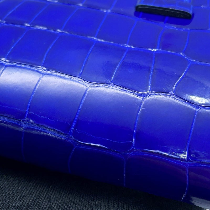 エルメス 長財布 ベアンスフレ マチ有り ブルーエレクトリック/ゴールド金具 アリゲーターシャイン A刻印
