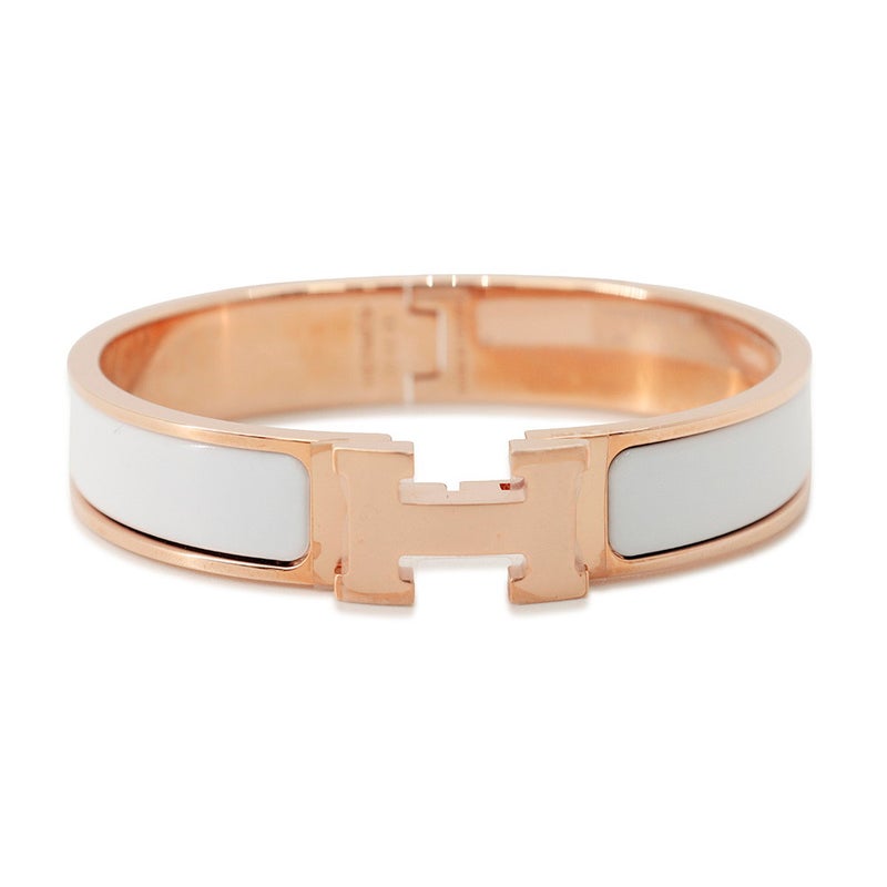 エルメス ブレスレット クリックH クリッククラックPM ホワイト/ピンクゴールド金具 HERMES アクセサリー