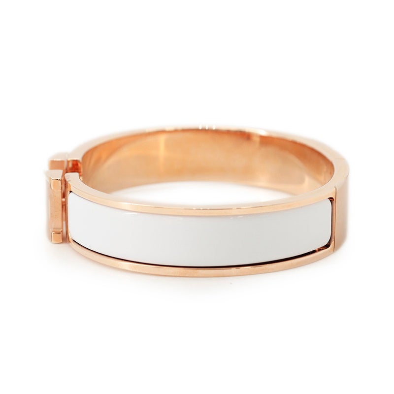 エルメス ブレスレット クリックH クリッククラックPM ホワイト/ピンクゴールド金具 HERMES アクセサリー