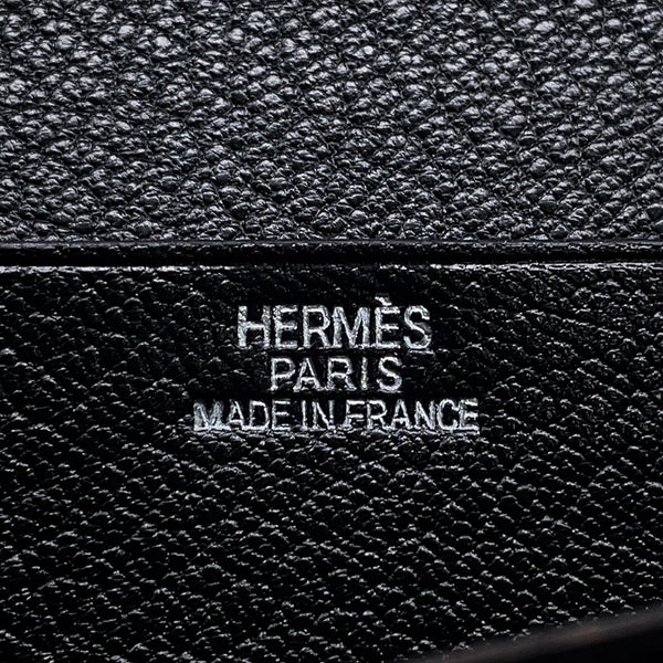 エルメス 長財布 ベアンスフレ マチ有り ブラック/シルバー金具 シェブルミゾル □J刻印 HERMES 財布 黒