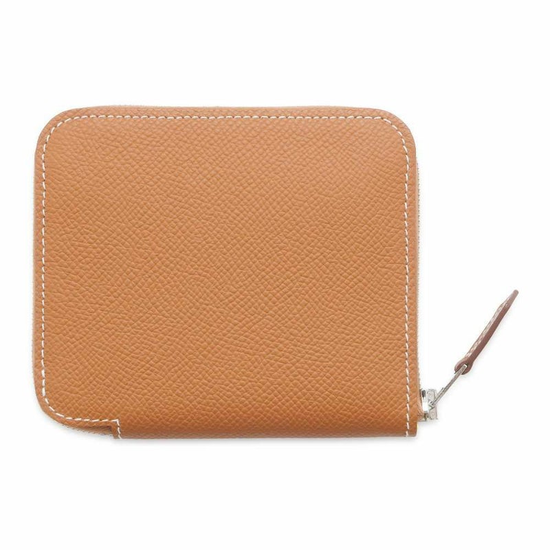 エルメス コインケース アザップコンパクト シルクイン ゴールド/シルバー金具 ヴォーエプソン B刻印