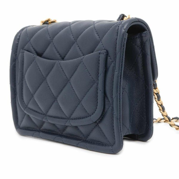 シャネル チェーンショルダーバッグ ミニ マトラッセ ココマーク キャビアスキン AS4406 CHANEL バッグ