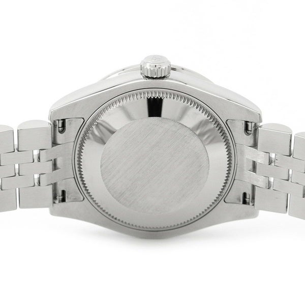 ロレックス デイトジャスト K18WGホワイトゴールド ダイヤベゼル 178384G 黒文字盤 10Pダイヤ