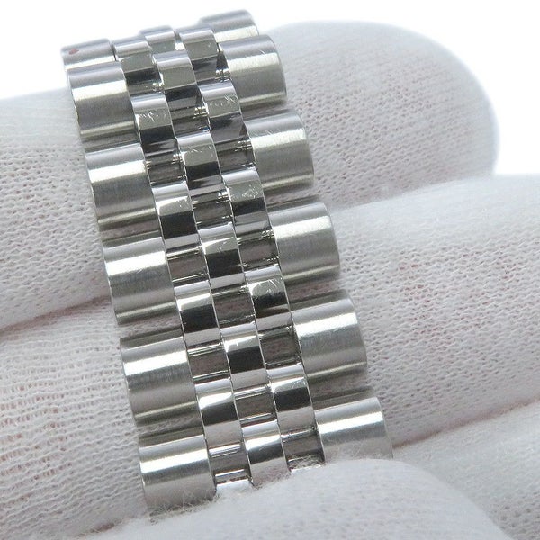 ロレックス デイトジャスト K18WGホワイトゴールド ダイヤベゼル 178384G 黒文字盤 10Pダイヤ