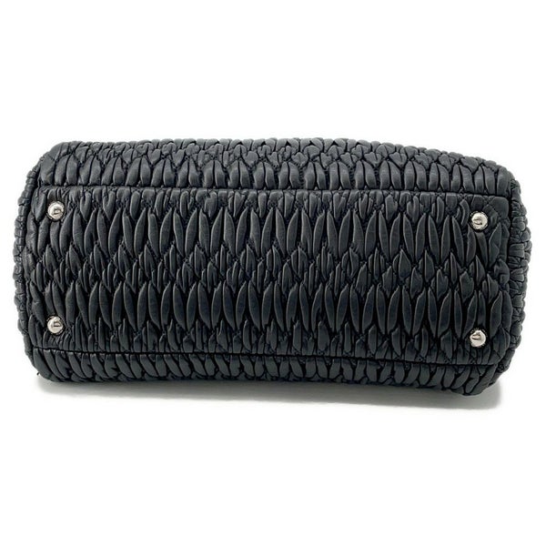 ミュウミュウ ハンドバッグ マテラッセ ナッパ クリスタル ラインストーン RN0958 Miu Miu 2way 黒