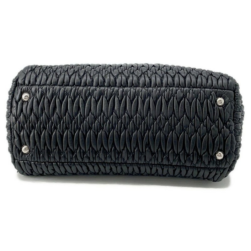 ミュウミュウ ハンドバッグ マテラッセ ナッパ クリスタル ラインストーン RN0958 Miu Miu 2way 黒