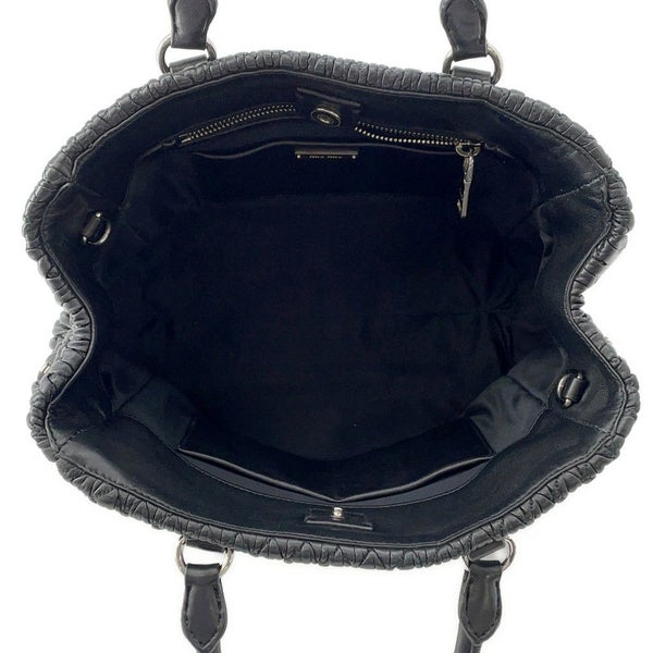 ミュウミュウ ハンドバッグ マテラッセ ナッパ クリスタル ラインストーン RN0958 Miu Miu 2way 黒