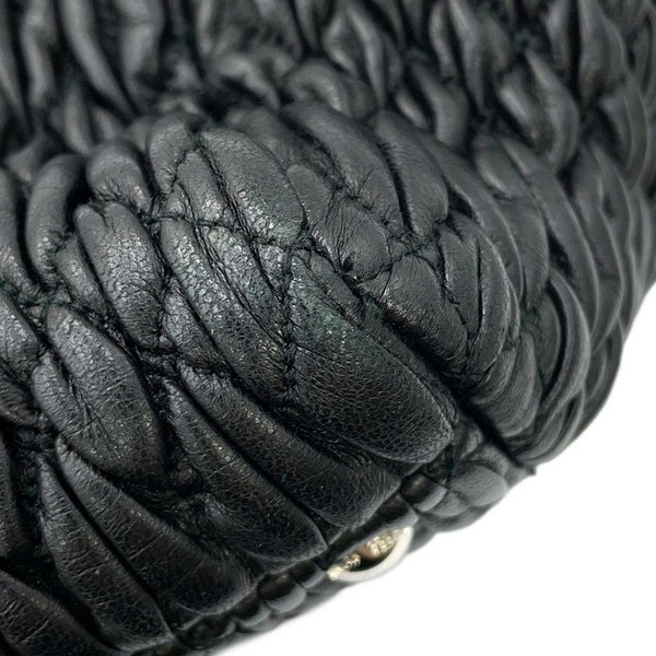 ミュウミュウ ハンドバッグ マテラッセ ナッパ クリスタル ラインストーン RN0958 Miu Miu 2way 黒