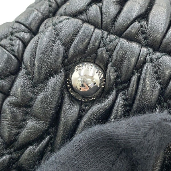 ミュウミュウ ハンドバッグ マテラッセ ナッパ クリスタル ラインストーン RN0958 Miu Miu 2way 黒