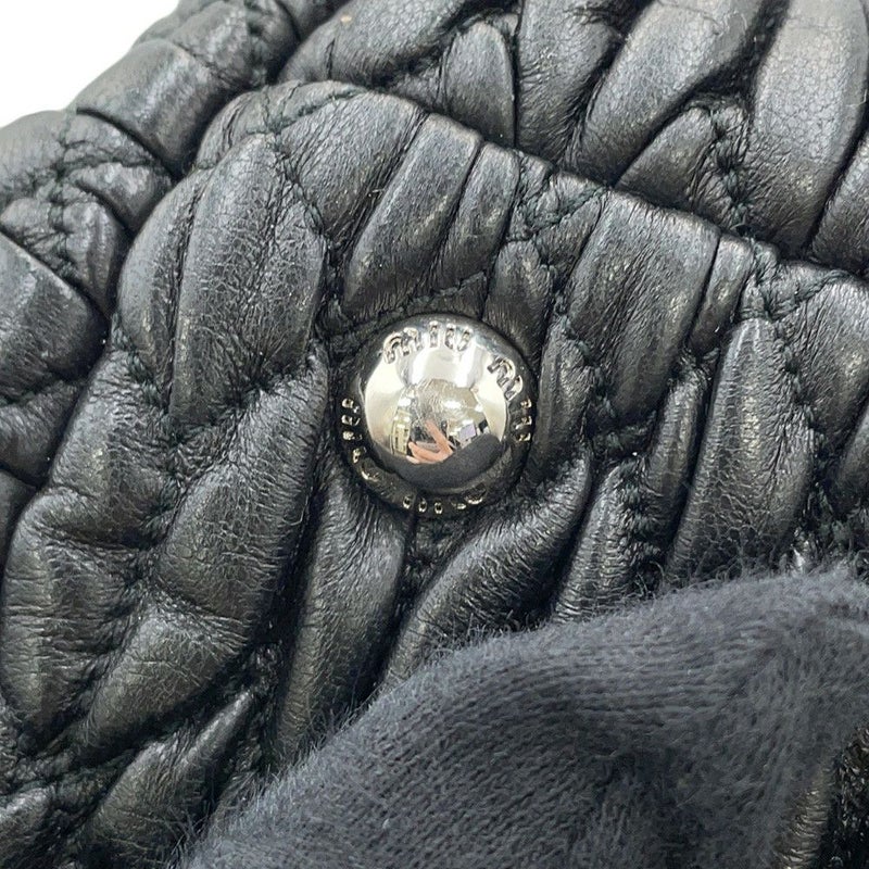 ミュウミュウ ハンドバッグ マテラッセ ナッパ クリスタル ラインストーン RN0958 Miu Miu 2way 黒